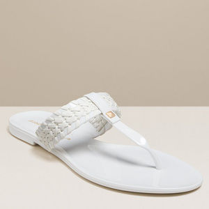 JACK ROGERS White Jelly Slide Thong Sandals